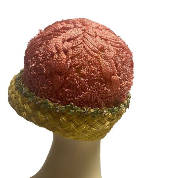 FORM’E‎ MILLINERY Women’s Vintage Style Hat Yellow Orange - Picture 3 of 12